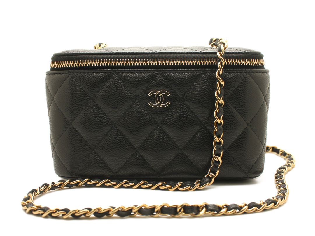 Chanel Black Caviar Quilted Small NWT Vanity Case