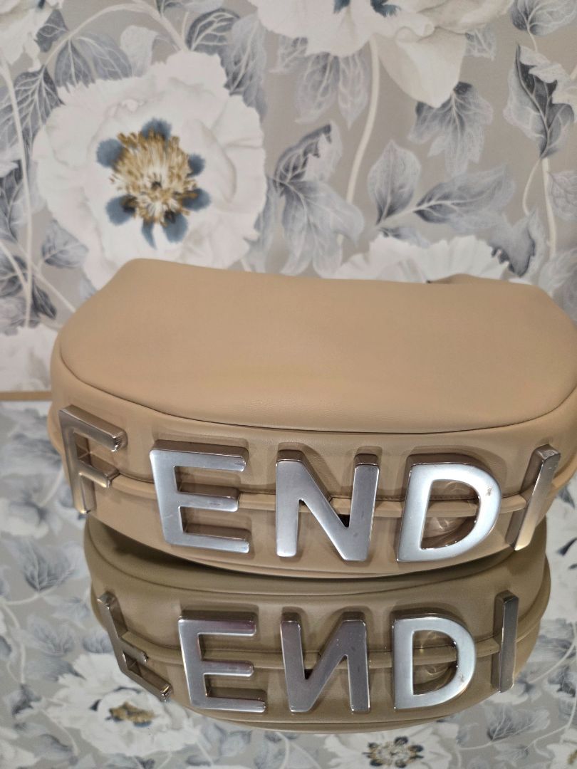 Fendi Tan Fendigraphy Medium Hobo Bag