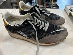 Golden Goose Gray Black Starland Fishnet Sneakers, 40