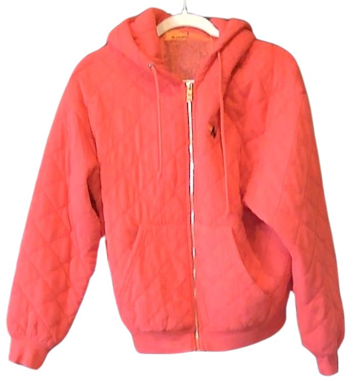 Aviator Nation Red Quilted Zip Hoodie, S