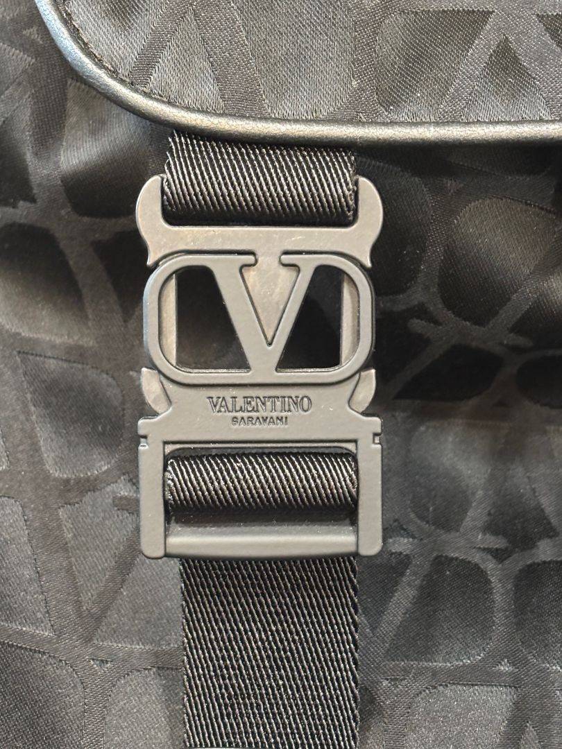 Valentino Garavani Black Toile Iconographe Backpack