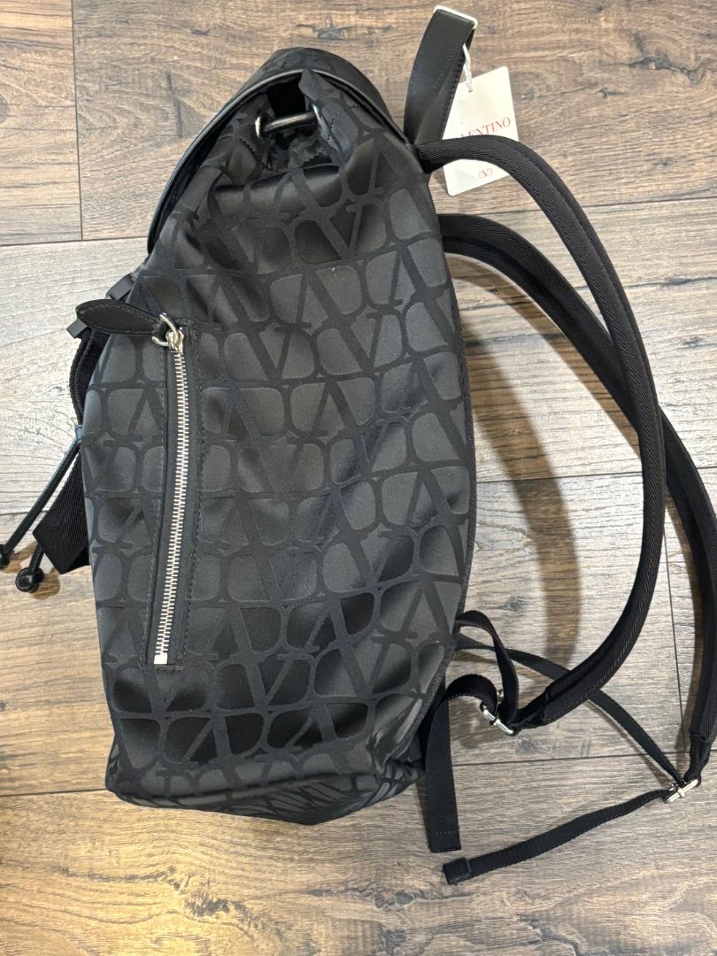 Valentino Garavani Black Toile Iconographe Backpack