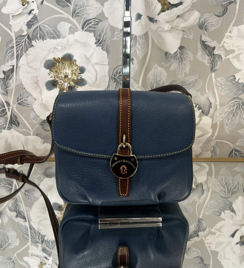 Dooney & Burke Blue Samba Lock Detail Crossbody