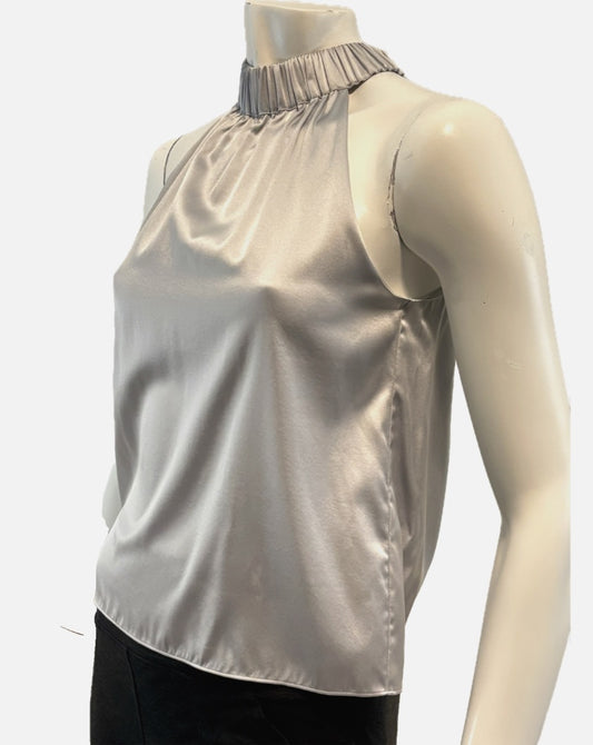 Frame Silver Silk and Spandex Halter Top, XS, NWT