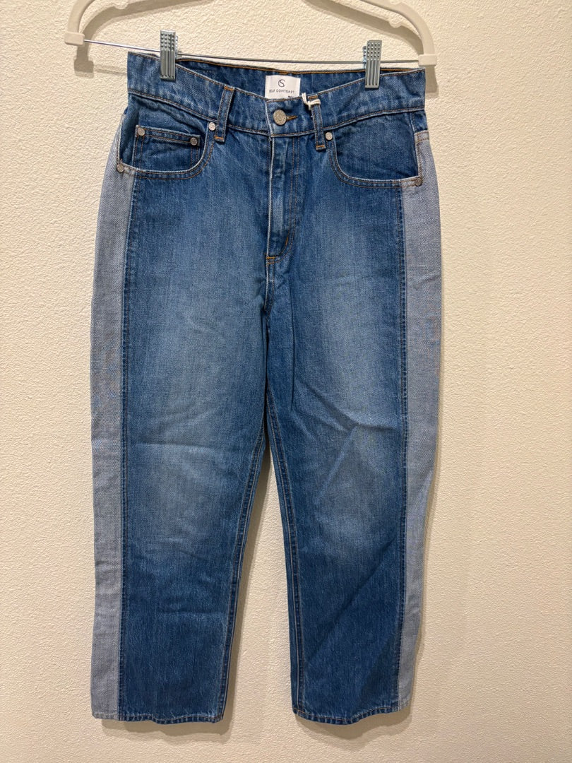 Self Contrast Blue Berlin Side Inset 100% Cotton NWT Denim, 26