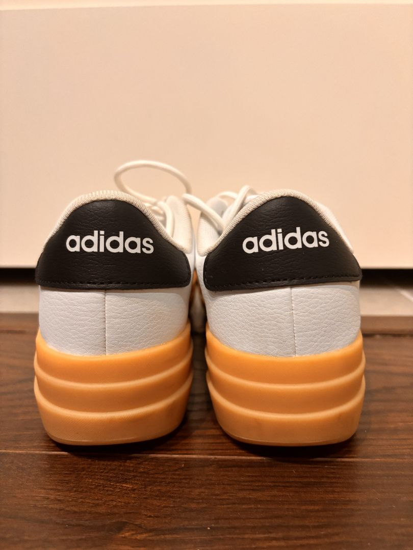 Adidas White Black Gum VL Court Bold Platform Sneakers, 7