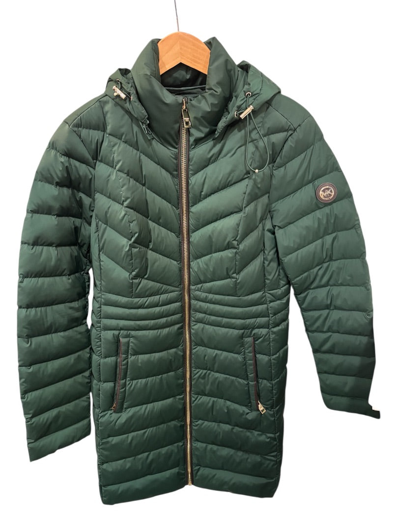 Michael Kors Dark Green Ultra Light Weight Down Puffer Jacket, M