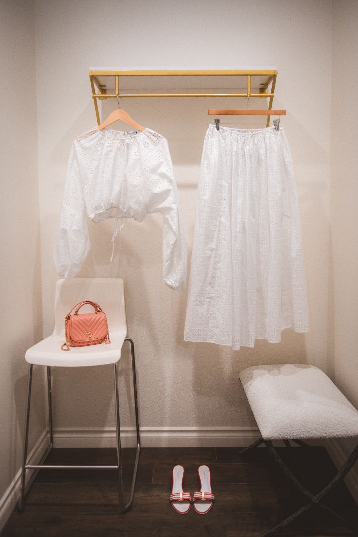 Matteau White Eyelet Crop Top and Maxi Skirt Two Piece Set, 2, NWT