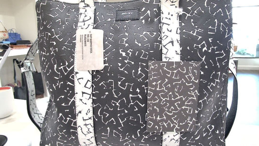 Jimmy Choo Black Eric Haze Graphic Print Shopper Tote NWT with Canvas Tote