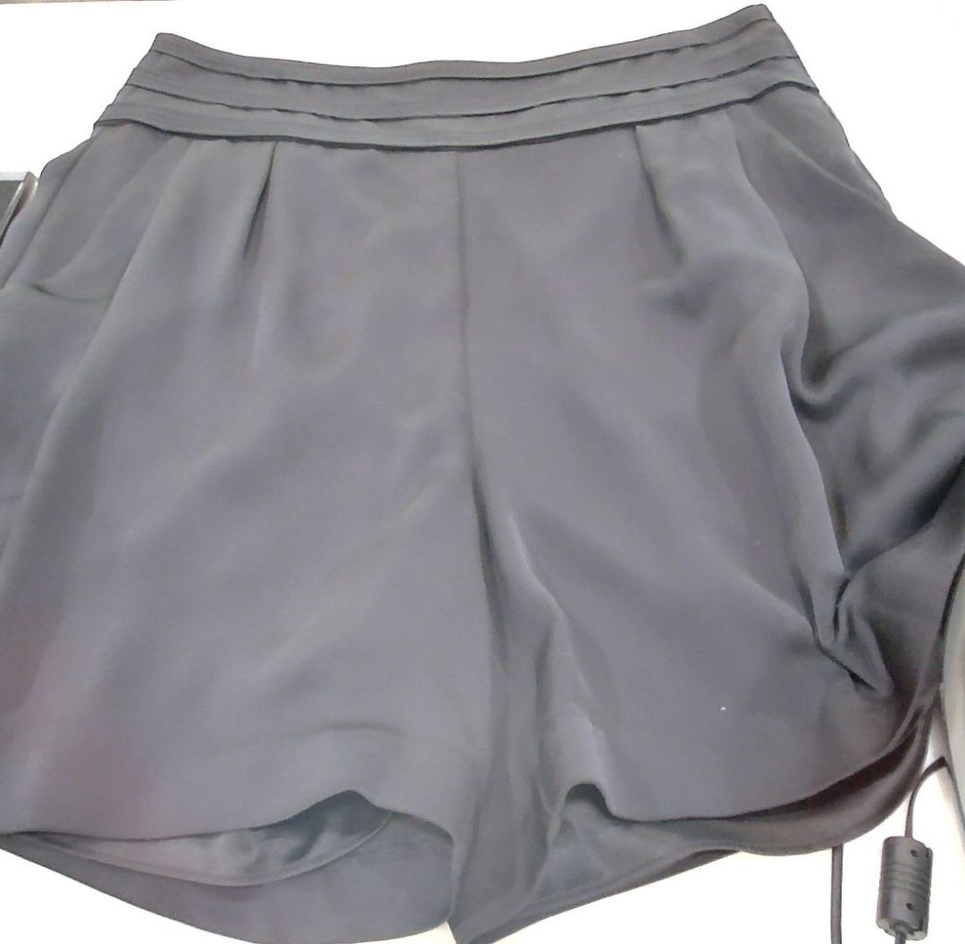 Ramy Brook Black Joss Satin Lined Shorts, 2