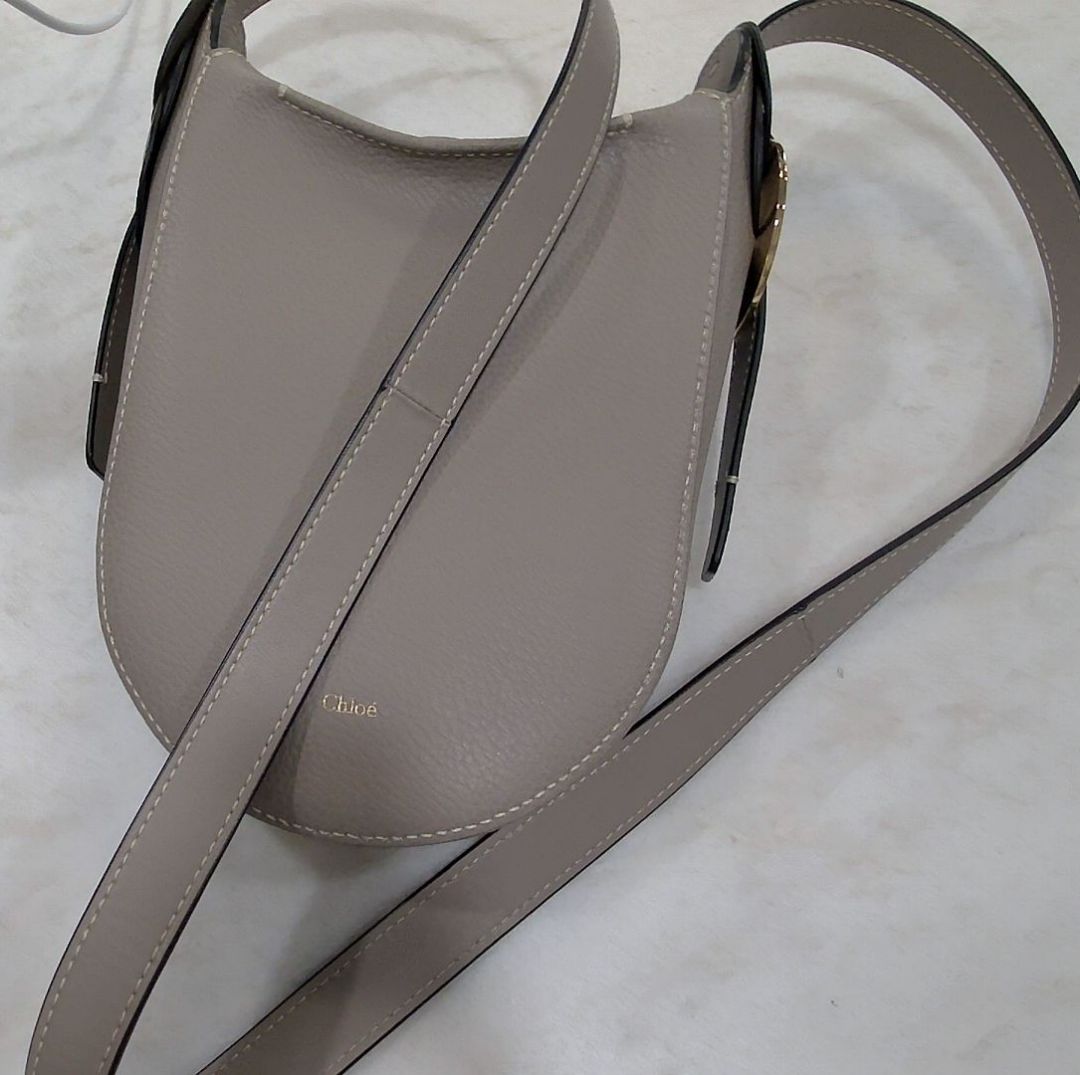 Chloe Motty Gray Darryl Leather Mini Shoulder Bag
