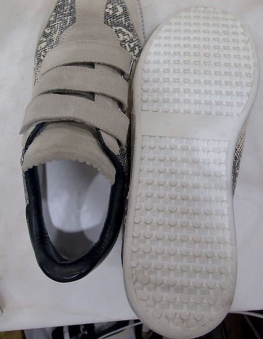 Isabel Marant Light Tan Beth Python Print Velcro Sneaker, 40