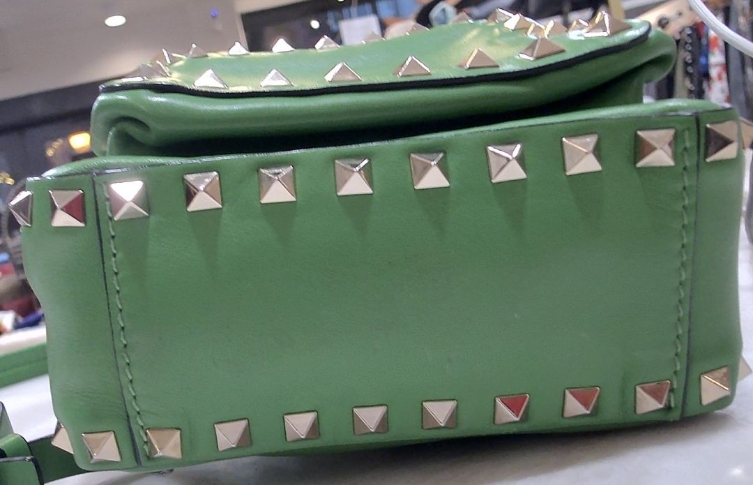 Valentino Green Rockstud Mini Backpack