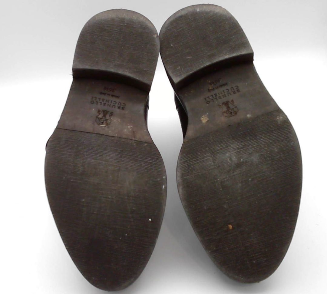 Brunello Cucinelli Dark Brown Bead-embellished Leather Pull-On Boots, 36.5