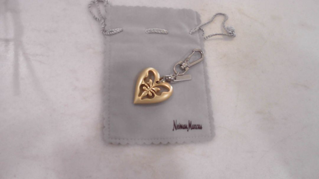 St. John Gold Silver Heart Butterfly Purse Charm or Key Ring