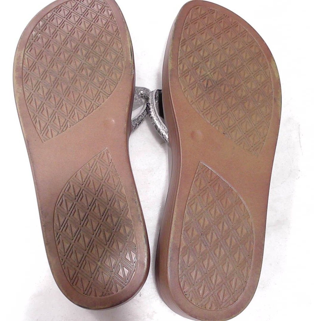 Donald J. Pliner Taupe Fifi Metallic Leather Slide Sandals, 8