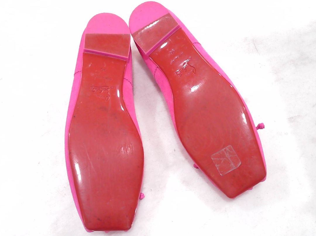 Christian Louboutin Hot Pink Mamadrague Square Toe Ballet Flats, 39