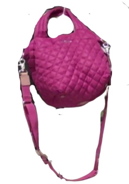 MZ Wallace Raspberry Quilted Nylon with Strap Handbag