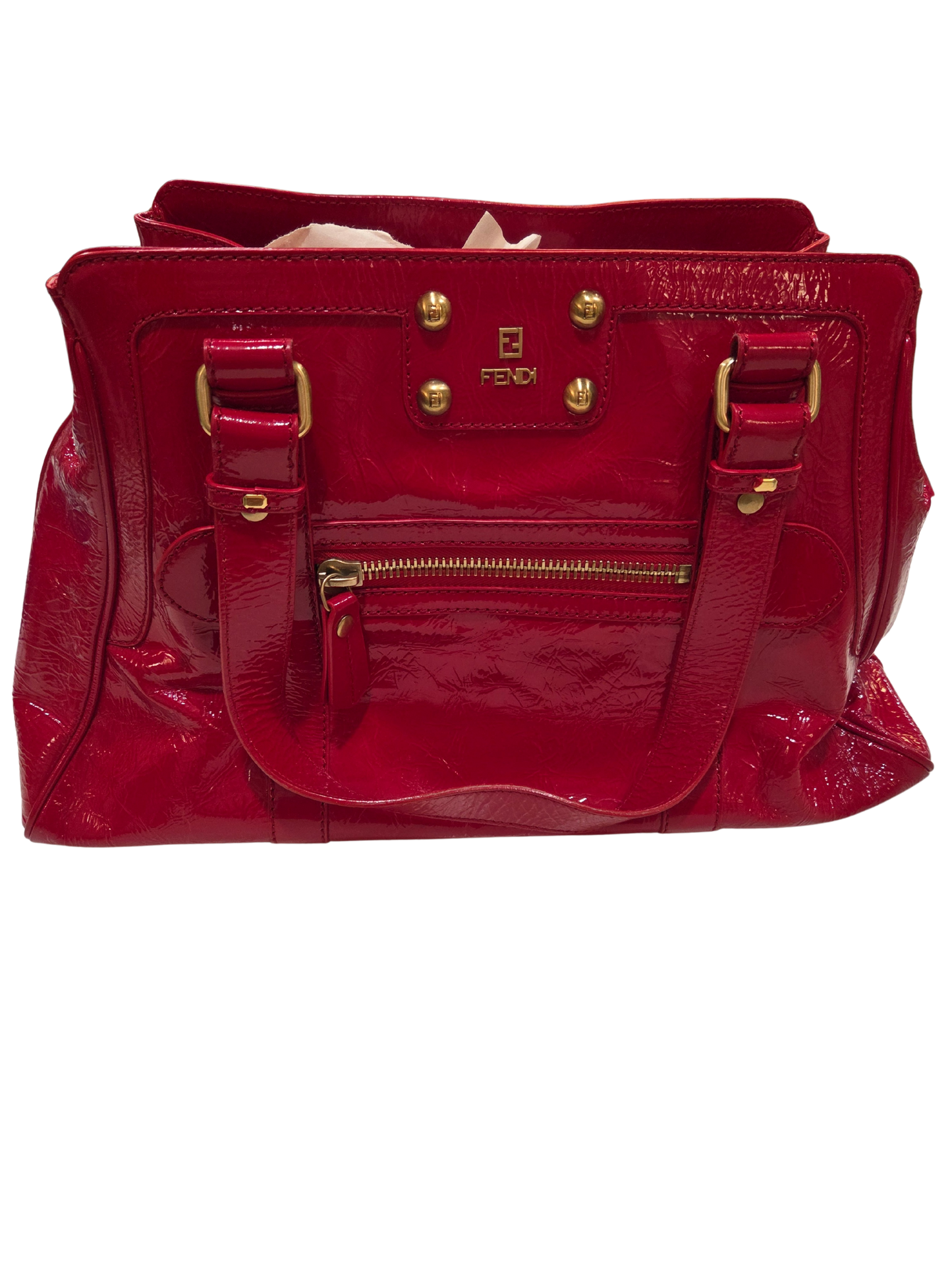 Fendi Red Patent Bag de Jour Handbag