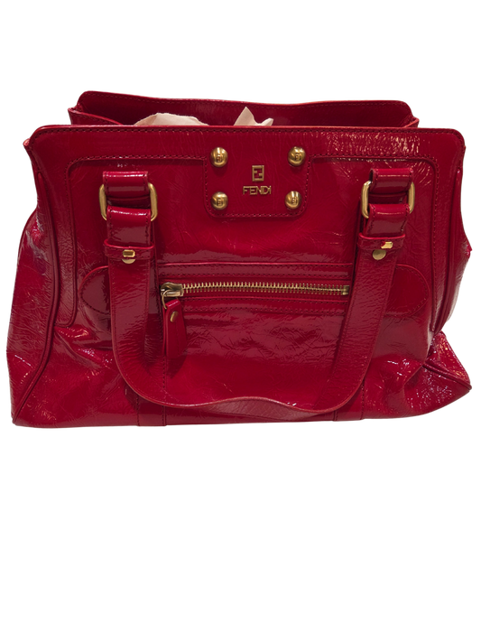 Fendi Red Patent Bag de Jour Handbag
