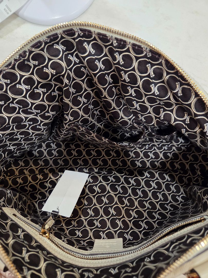 Gucci Ivory Leather Horsebit Nail Boston Handbag, Medium