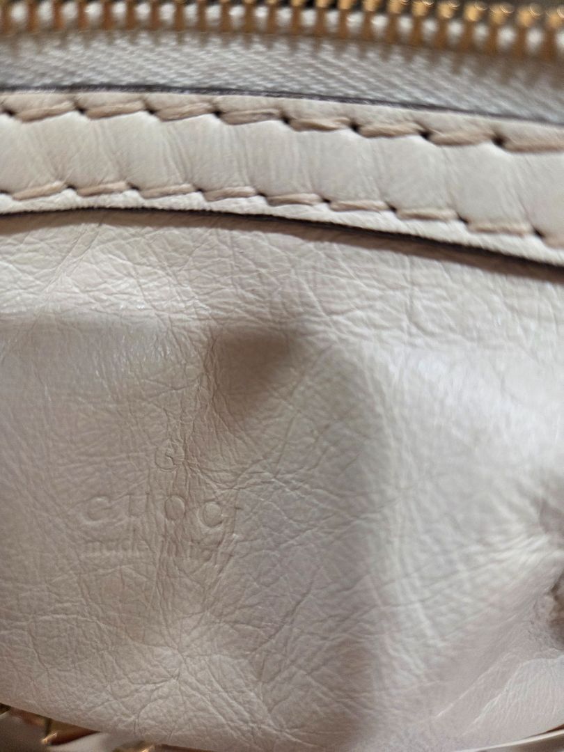 Gucci Ivory Leather Horsebit Nail Boston Handbag, Medium