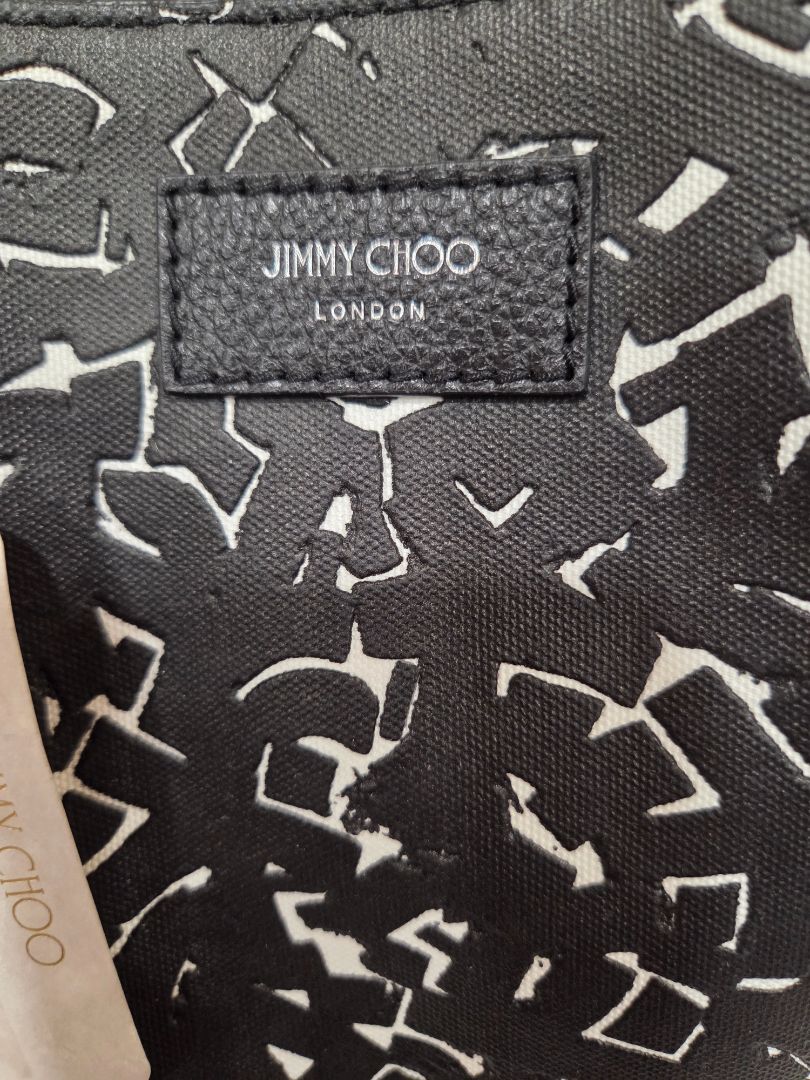 Jimmy Choo Black Eric Haze Graphic Print Shopper Tote NWT with Canvas Tote