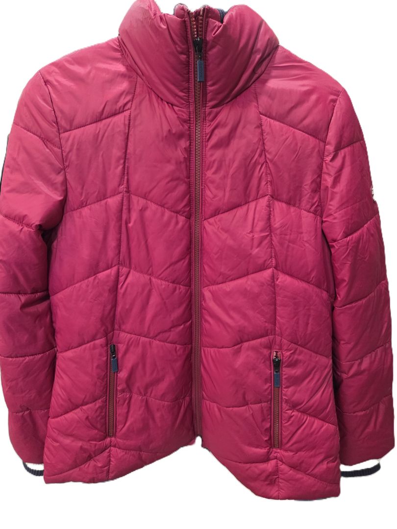 Barbour Dark Pink Gangway Quilted Zip Puffer Coat Jacket, 8