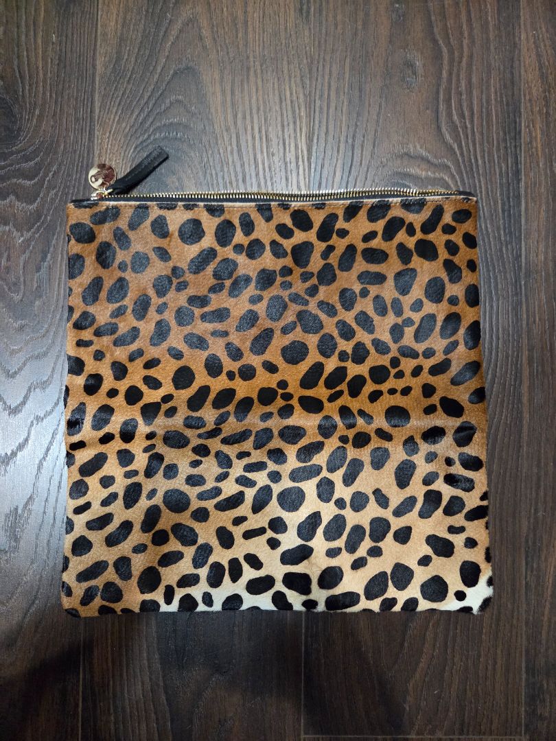 Clare V Leopard Print Leopard Hair-on NWT Foldover Clutch