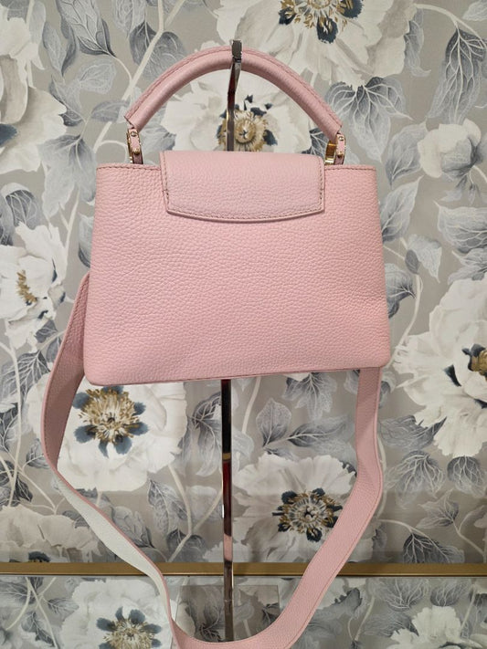 Louis Vuitton Pink Cream Taurillon Monogram Flower Capucines BB