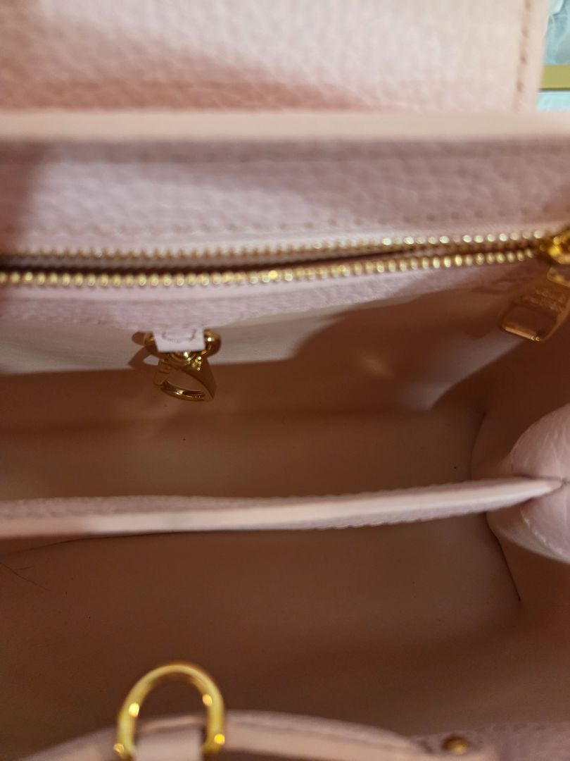 Louis Vuitton Pink Cream Taurillon Monogram Flower Capucines BB
