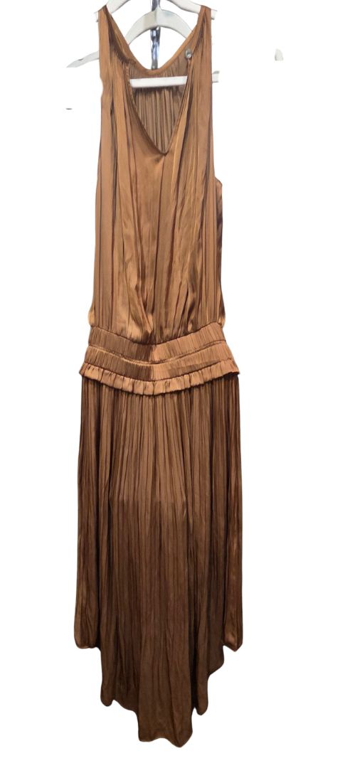 Ramy Brook Bronze Myrtle Pleated Ruched Waist Dress, S