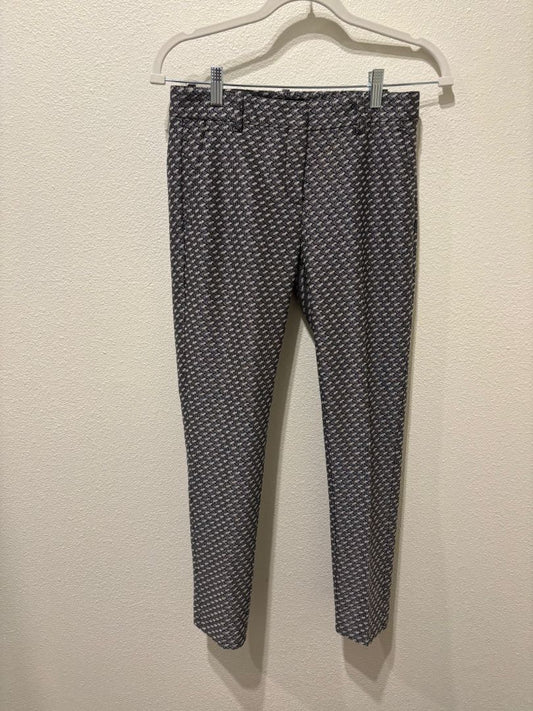 Theory Multi-Color Treeca Slip Crop Jacquard Pants, 0