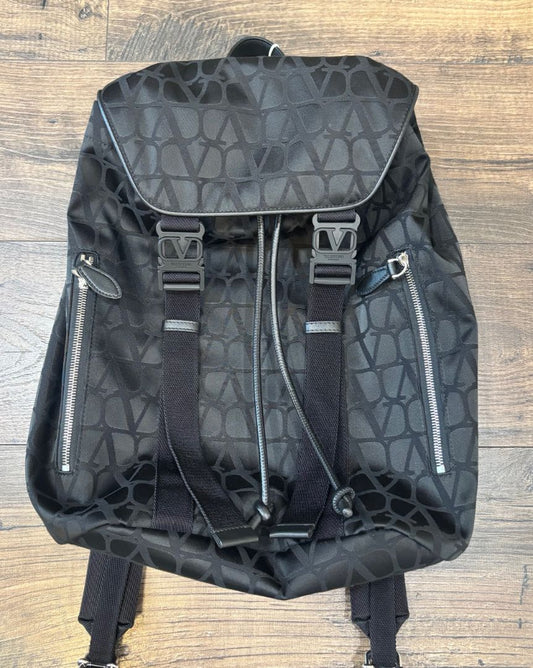 Valentino Garavani Black Toile Iconographe Backpack
