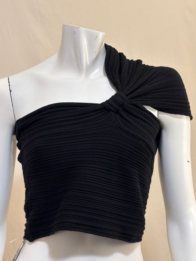 Commense Black Wrap Halter Top, M