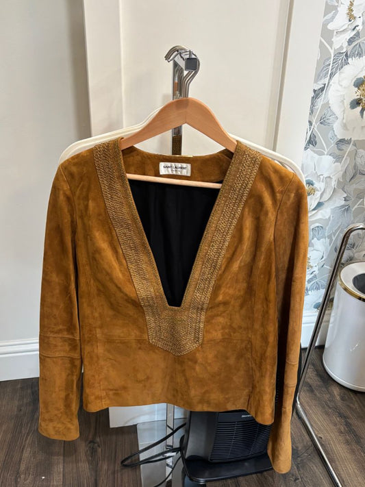 Saint Laurent Brown Suede NWT Kaftan Top, 38 FR