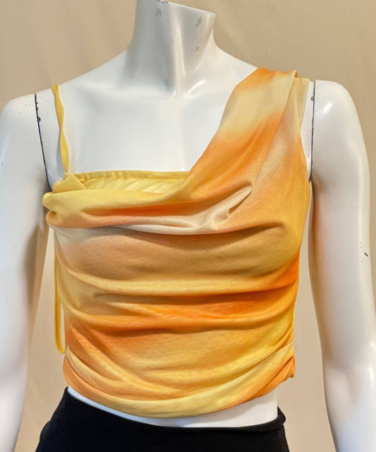 Micas Orange Varigated Cold Shoulder NWT Tank, S