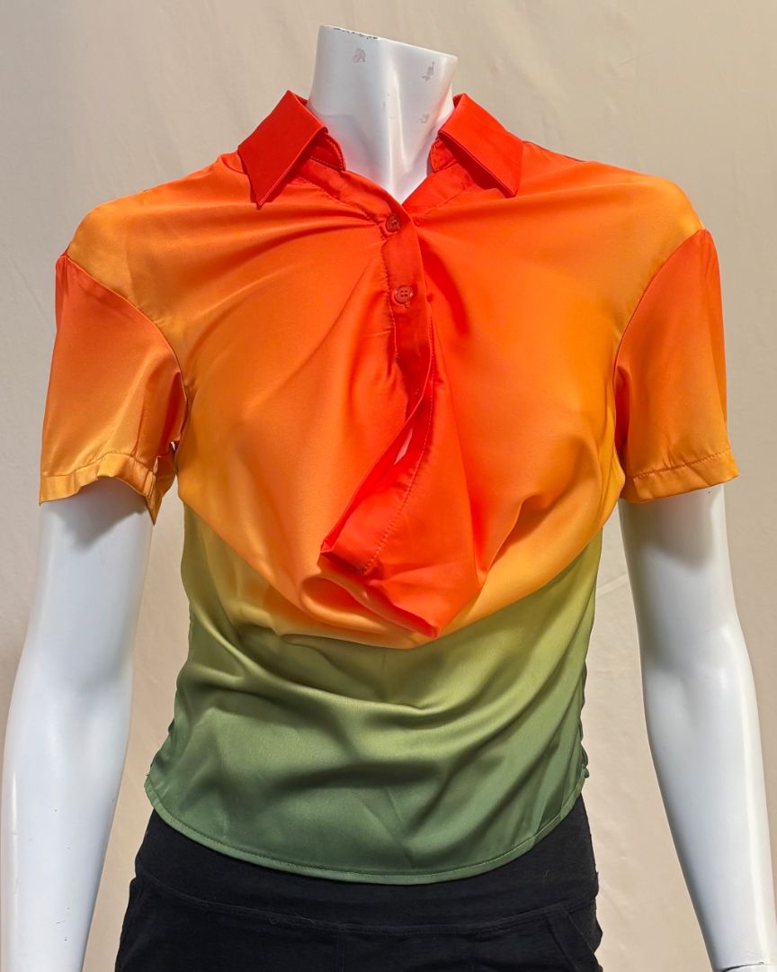 Micas Multi-Color Loop Button Blouse, S