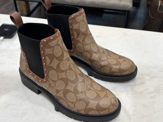 Coach Brown Lory Sig Pull-on Boots, 8