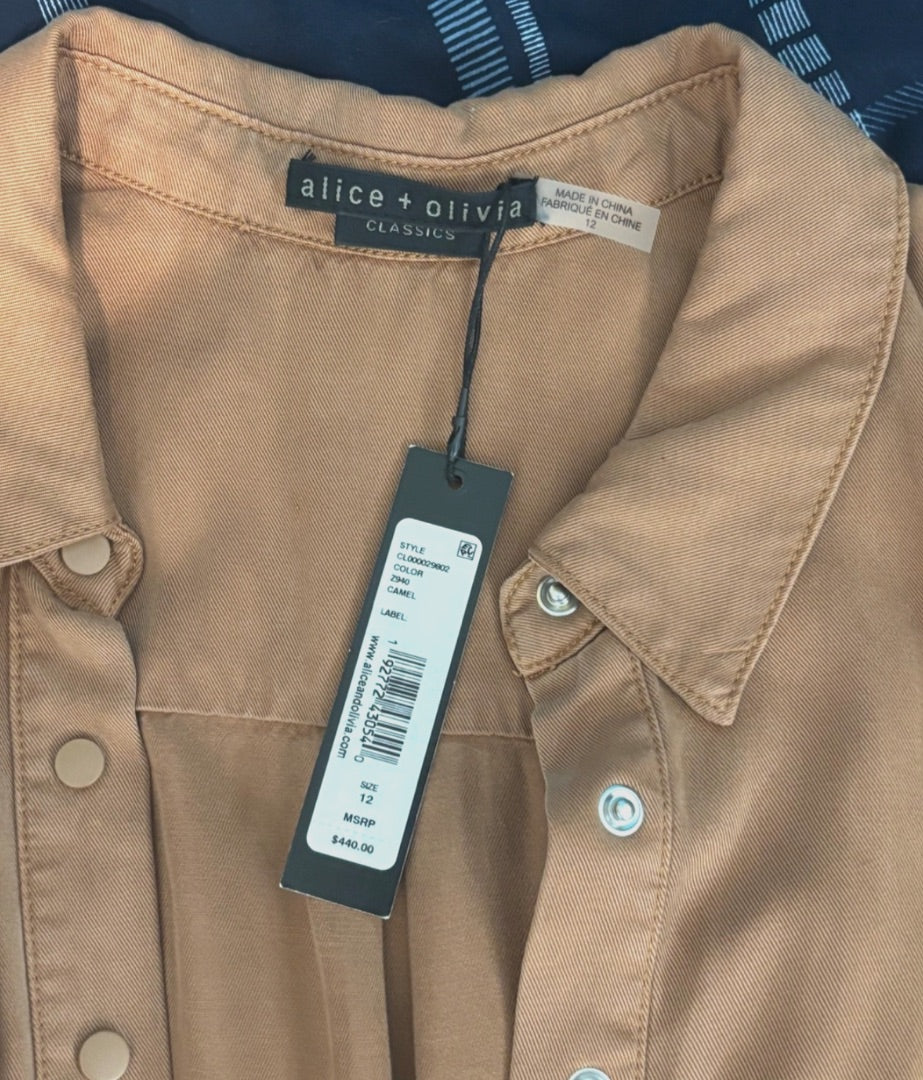 Alice + Olivia Classics Ochre Aviator Jumpsuit, 12