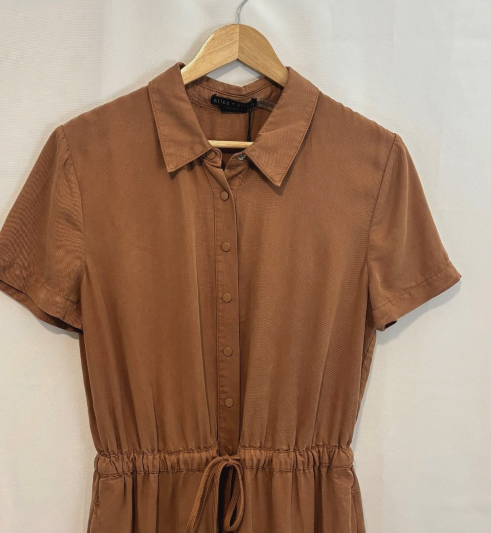 Alice + Olivia Classics Ochre Aviator Jumpsuit, 12