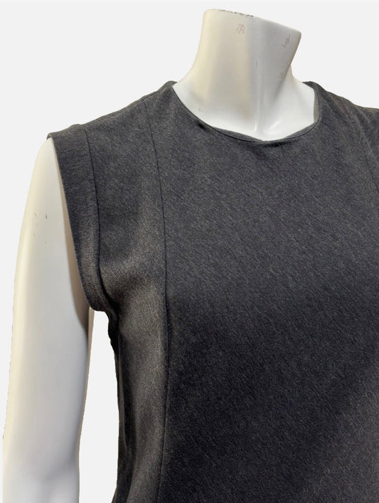 Brunello Cucinelli Dark Gray Sleeveless Sheath Dress, L