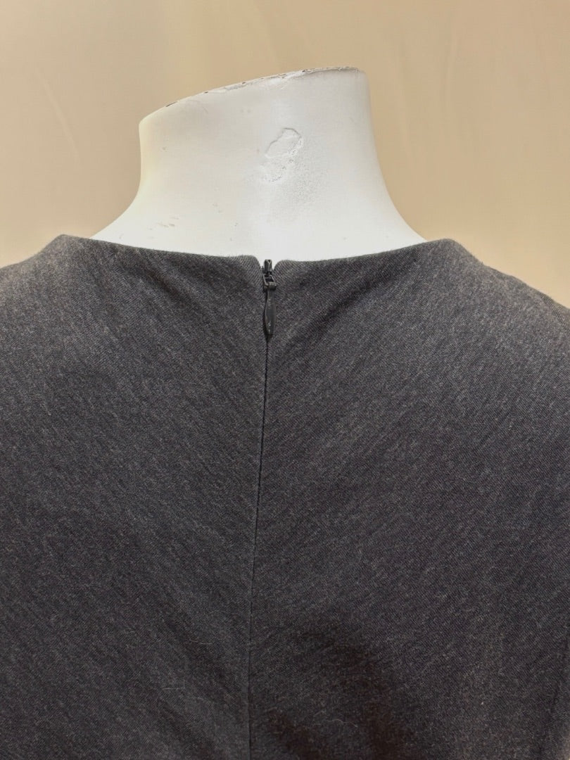 Brunello Cucinelli Dark Gray Sleeveless Sheath Dress, L