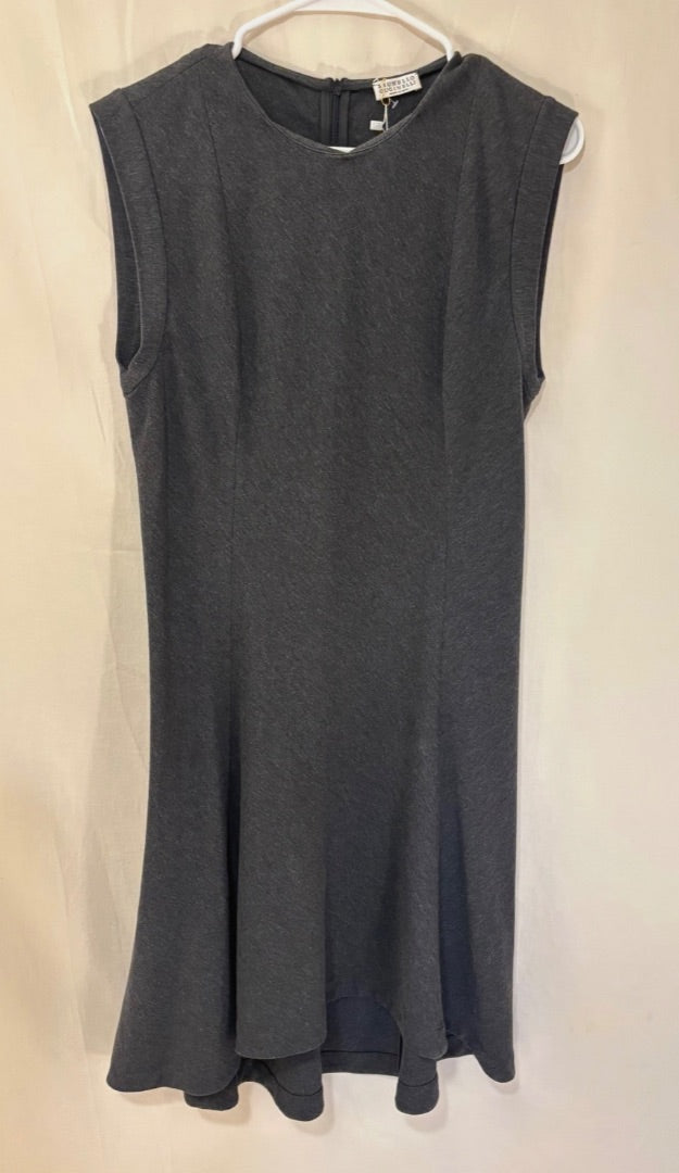 Brunello Cucinelli Dark Gray Sleeveless Sheath Dress, L