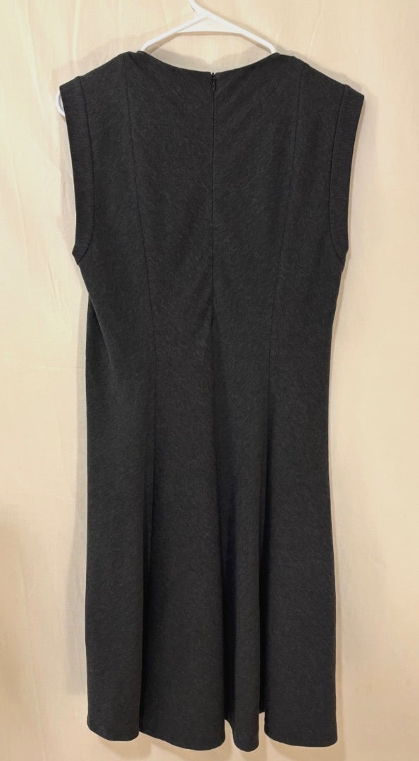 Brunello Cucinelli Dark Gray Sleeveless Sheath Dress, L