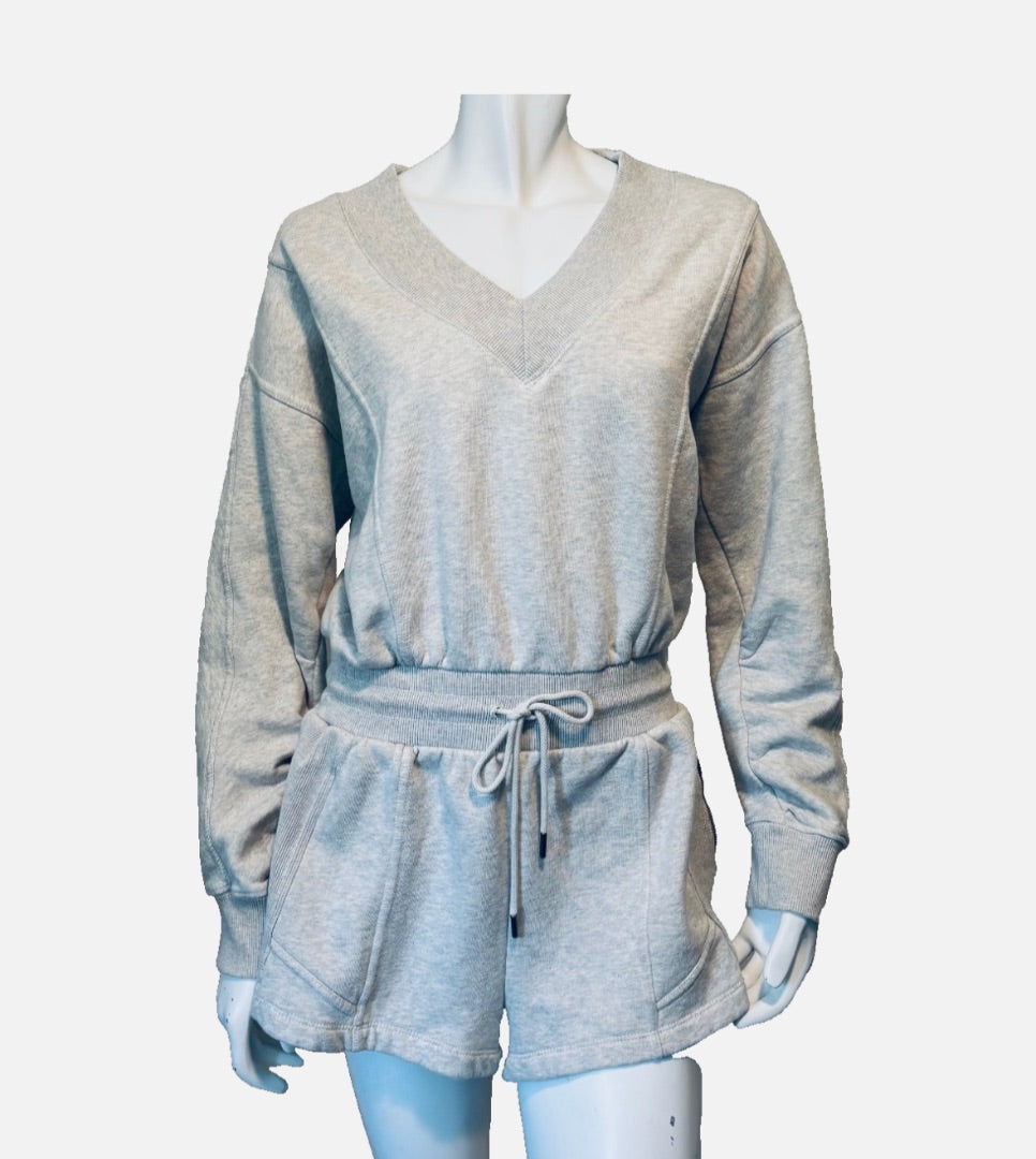 FP Movement Heather Gray Intercept Relaxed Fit Romper, S