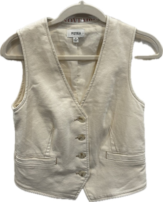 Pistola Ecru Cropped Demin Vest, XS