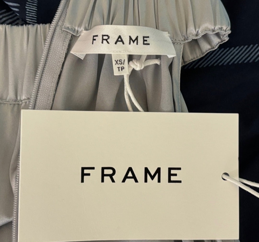 Frame Silver Silk and Spandex Halter Top, XS, NWT