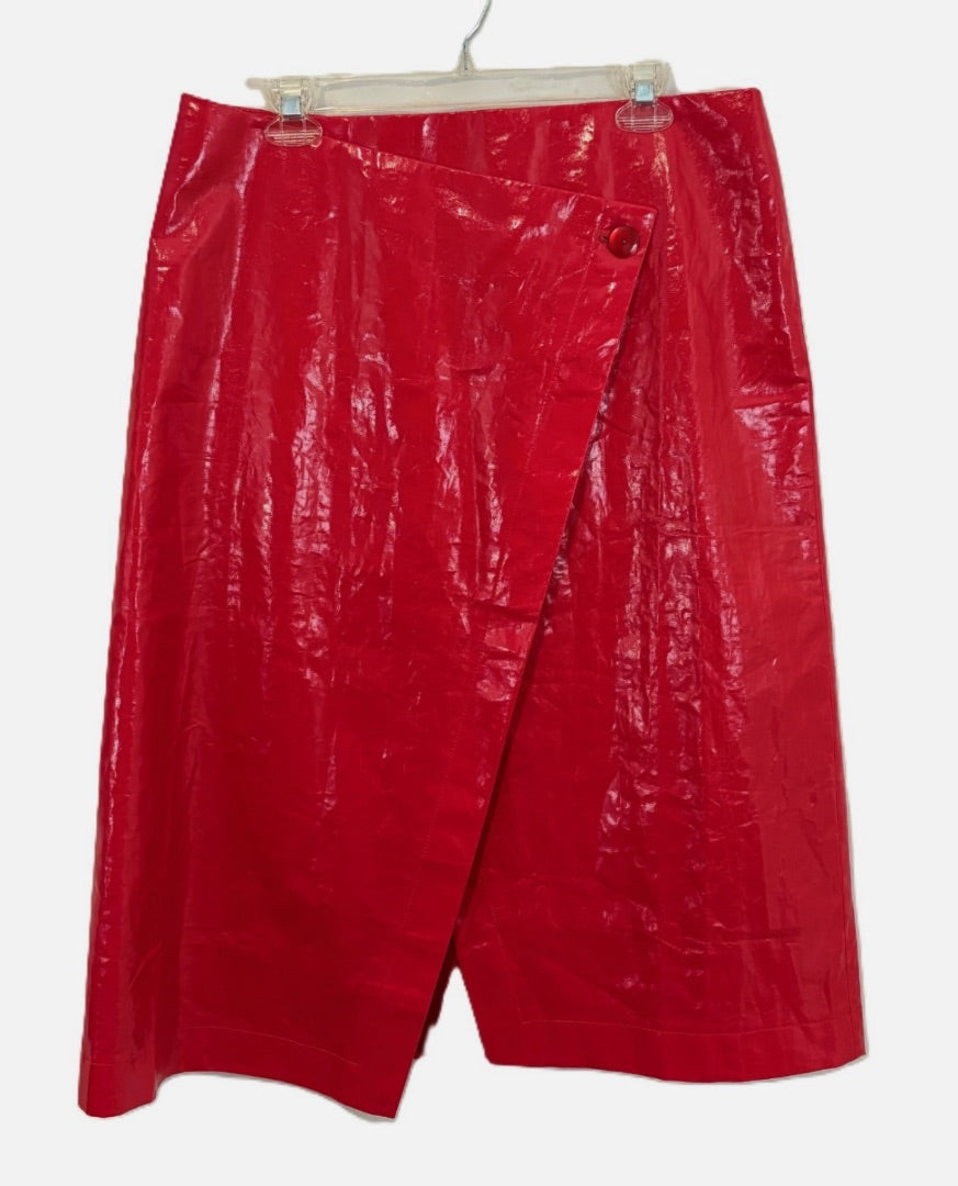 J. Crew Red Midi Wrap Skirt, 14