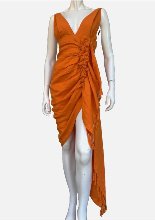 Just Bee Queen Orange Tulum Dress, S